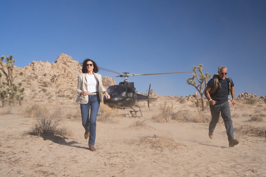 Bosch: Legacy Season Two Chandler and Bosch jump out of a helicopter