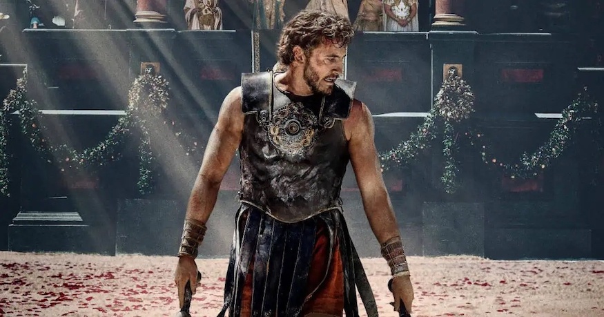 Still image from Gladiator II film co-produced by Ridley Scott