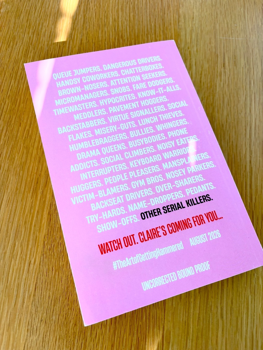 The Art of Getting Hammered by Joanna Wallace advance reading copy back cover