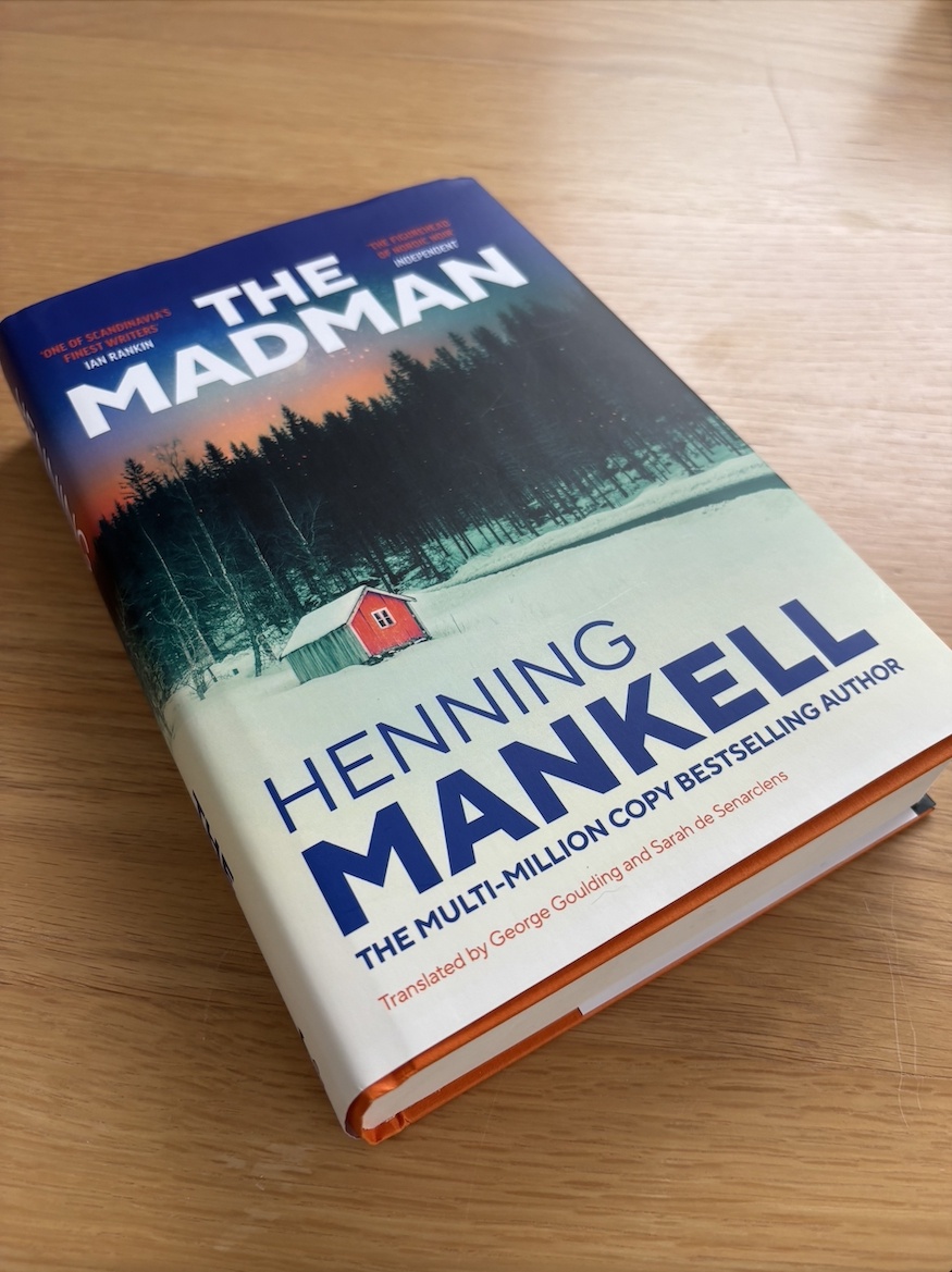 3/4 shot of The Madman by Henning Mankell hardback