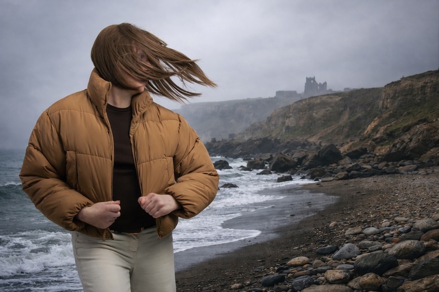 Author Bernadette Bernson on the Yorkshire coast
